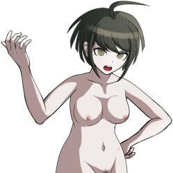 accurate_art_style cheeeeeeeeeeeeen completely_nude danganronpa female female_focus female_only light-skinned_female light_skin naegi_komaru naked naked_female nipples nude nude_female pale-skinned_female pale_skin pussy sprite_edit transparent_background