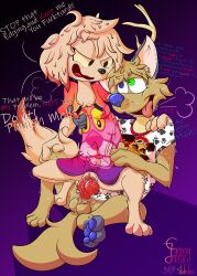 absurd_res anthro bodily_fluids bottomless bottomless_female bottomless_male canid canine canis clothed clothing domestic_dog duo female forced genital_fluids hi_res hybrid knot knotting_request lobito_lobofeo lobofeo luna_(seabaskspice) male male/female mammal messy mutley pain pawpads paws pink_panther punishment pussy_juice rape seabaskspice shirt sweat sweatdrop topwear wet