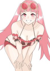 alternate_costume bikini breasts female female_only fire_emblem fire_emblem:_three_houses fire_emblem_heroes hilda_valentine_goneril hilda_valentine_goneril_(summer) looking_at_viewer maplesugar7324 nintendo official_alternate_costume pink_bikini pink_hair pink_swimsuit solo swimsuit