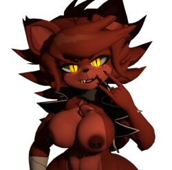 3d cally3d clazzey cryptiacurves fazclaire's_nightclub fexa fexa_(cryptia) five_nights_at_freddy's fnaf fox fox_ears fox_tail foxy_(cally3d) foxy_(fnaf) fredina's_nightclub furry glowing_eyes looking_at_viewer mirumimi naked naked_female scottgames self_upload solo transparent_background