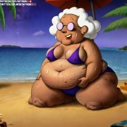 4k ai_generated bbw big_belly big_breasts bikini breasts cartoon_network cellulite courage_the_cowardly_dog female female_only gilf glasses granny highres large_ass matronai_(artist) mature mature_female mature_woman muriel_bagge patreon patreon_username pinup solo solo_female solo_focus ssbbw stable_diffusion sweat swimsuit thick_thighs twitter_username white_hair wide_hips