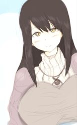 1girls big_breasts black_hair clothed clothing cute female gigantic_breasts huge_breasts kurushima_kaede looking_at_viewer milf smile steins;gate steins;gate_0 tagme