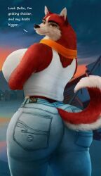 ass_expansion balto_(film) big_breasts big_butt breast_expansion butt_expansion husky jeans jenna_(balto) pants venjiiart