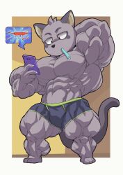 bodybuilder crimsonrabbit furry hajime_tanaka_(odd_taxi) male male_only muscles muscular muscular_arms muscular_male muscular_thighs odd_taxi shortstack