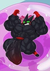 crimsonrabbit furry hyper hyper_balls hyper_cock hyper_genitalia hyper_penis hyper_testicles male male_only muscles muscular muscular_arms muscular_male muscular_thighs sheriff_mao_mao_mao