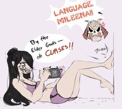 big_ass big_breasts black_hair breasts bubble_butt dullvivid female huge_ass long_hair mileena mortal_kombat nintendo_switch shao_kahn wholesome