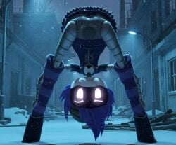 3d ai_generated back_view close-up female female_only glitch_productions looking_at_viewer murder_drones parody robot robot_girl solo source_filmmaker spanky15 upside-down uzi_(murder_drones)