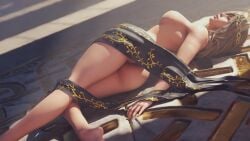 1girls 3d alternate_hairstyle armpits ass bandai_namco big_ass big_breasts blonde blonde_hair braided_hair breasts circlet crown elden_ring feet female fingernails fromsoftware goddess hair_over_one_eye light-skinned_female lying lying_on_back mature mature_female nail_polish navel nipples nude nude_female pink_nipples queen_marika_the_eternal rinkov01 tagme thighs thin_waist toenails wide_hips