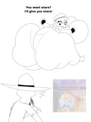 ass_attack bbw capcom famous_quote huge_ass huge_breasts jill_valentine_(cosplay) meme no_source pantylines peak_(videogame) scoutmaster_myres wide_hips yellow_body