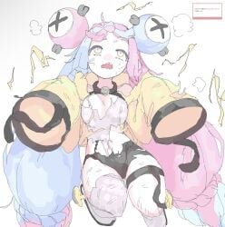 electric_shock electricity electrostimulation iono_(pokemon) looking_up mocaht8 pokemon ripped_clothing shock shocked shocking sparks