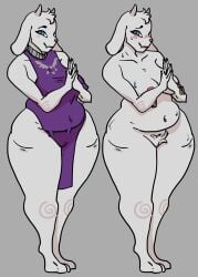 1girls 2_horns alternate_version_available animal_ears anthro big_breasts blush bodily bottomless breasts eyelashes female floppy_ears fluids front furry genitals goat horn horns huge lactating long_ears mammal mature mature_female mature_woman milf milk mother naked nipples nude only pierced_nipples pussy small solo_female standing thick_thighs toriel undertale view voluptuous