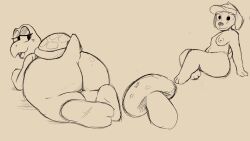 2_toes 2girls 3_toes adult_swim anthro areola arm_support ass barely_visible_genitalia barely_visible_vulva beak big_butt breasts canid canine canis cartoon_network clothed clothing domestic_dog duo eyelashes feet female freckles fungus furry furry_female furry_only gassy's_gas_'n_stuff genitals hat headgear headwear hi_res holemann koopa koopa_shell leaning leaning_backward lidded_eyes looking_back lulu_(gassy's_gas_'n_stuff) lying mammal mario_(series) mushroom nintendo nipples nude on_front open_mouth panties panties_only pussy reptile scalie shell short_tail sitting snout tail thick_thighs toes topless turtle turtle_shell underwear underwear_only visor_cap vulva
