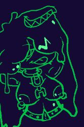 artist_request big_breasts breasts digital_media female female_only friday_night_funkin friday_night_funkin_mod green_skin hair long_hair nipple_piercing nipples piercing request sharp_teeth simple_background slime slime_girl solo solo_female tongue tongue_out toxicgirl_(character)