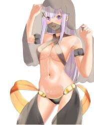 1girls armpits belly breasts cleavage dancer dancer_outfit dancing elf elf_ears elf_female elf_girl half_naked harem_outfit hi_res hips navel pride_(artist) re:zero_kara_hajimeru_isekai_seikatsu satella_(re:zero) shiny_skin silver_hair solo solo_female solo_focus standing thighs veil white_background witch