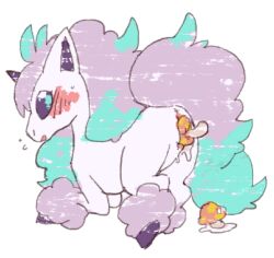 2019 female feral fungus galarian_form galarian_ponyta mushroom nintendo niogupoke object_in_ass pokemon pokemon_(species) regional_form_(pokemon) solo