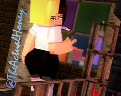 1girls ass big_ass big_breasts big_butt black_and_blonde_hair honey_(tah) mine-imator minecraft theactualhoney