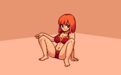 1girls female_only lisnovski mcdonald's mom_(japanese_mcdonald's_commercial) naked orange_hair spread_legs tagme yoru_mac