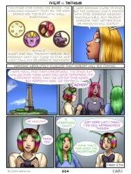 amy_(fvt) antennae blonde_hair chapter_12 cheek_markings comic eldrik_aethervial end_page english_text fairies_vs_tentacles green_eyes green_hair grey_eyes lucky_(fvt) multicolored_hair page_664 syl_(fvt) tagme yellow_hair