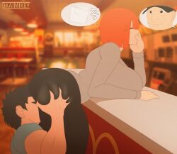 ass big_ass big_breasts breasts dad_(japanese_mcdonald's_commercial) live_reaction mcdonald's milf mom_(japanese_mcdonald's_commercial) mommy mother okaimikey tagme thick_thighs thighhighs thighs yoru_mac