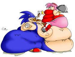 1boy 1girls amy_rose anthro ass belly belly_on_ground belly_overhang big_belly big_belly_bulge biting_own_lip blue_fur bracelet breasts chili_dog dress fat feeding female food food_fetish food_stains force_feeding furry gloves green_eyes hairband hedgehog hedgehog_humanoid hips hot_dog hotdog hyper hyper_ass hyper_belly immobile immobilization large_ass large_belly large_breasts large_moobs male moobs morbidly_obese morbidly_obese_male nipple_bulge nude nude_female nude_male obese obese_male overweight overweight_female pink_fur sega slob slob_eating sonic_(series) sonic_the_hedgehog sonic_the_hedgehog_(series) stomach sweat sweating sweaty_belly tan_fur thick_thighs thighs two_tone_fur weight_gain wide_hips xanderdwulfe