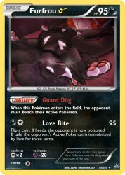 beauty_mark black_body black_eyes black_fur bodily_fluids breath canid canine card card_(medium) clothed clothing cunnilingus duo female female_focus feral feral_focus feral_penetrated fur furfrou generation_6_pokemon genital_fluids genitals human human_on_feral human_penetrating human_penetrating_feral interspecies looking_pleasured lying lysandre_(pokemon) male male/female mammal nintendo on_back open_mouth oral panting pawpads penetration pink_pawpads pokemon pokemon_(species) pokemon_card pokemon_tcg pussy pussy_juice sex shiny_pokemon sunny_(unshackled) suns_(artist) team_flare trading_card vaginal_penetration zoophilia