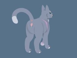 2023 blue_body blue_fur bluestar_(warriors) domestic_cat felid feline felis female feral fur genitals hi_res mammal pussy solo standing warriors_(cats) yogurtindd