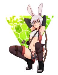 absurd_res alexw95 animal_humanoid biped eyebrows eyewear genitals girly glasses hair hi_res humanoid inner_ear_fluff lagomorph lagomorph_humanoid leporid_humanoid male male_only mammal mammal_humanoid penis rabbit_humanoid smile solo taiyo_akari tuft