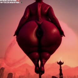 4k ai_generated anus ass bbw belly big_ass big_breasts big_butt breasts butt_focus curvaceous curvy curvy_body curvy_female curvy_figure darksiders darksiders_genesis demon demon_girl demon_horns demon_tail dis_(darksiders) fat female female_focus game_character highres huge_hips looking_back matronai_(artist) navel nude nude_female patreon_username pinup puffy_anus stable_diffusion thick thick_ass thick_hips thick_legs thick_thighs twitter_username wide_hips