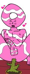 cactus cactus_in_ass donut donut_dothat_(original_character) food_head food_humanoid masochism pink_skin pinwheelstar_(artist) self_upload tagme unusual_dildo white_stripes