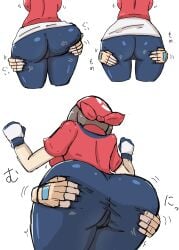 ass big_ass breasts brendan_(pokemon) brendan_(pokemon_rs) female female_focus huge_ass looking_at_viewer looking_back looking_back_at_viewer may_(pokemon) may_(pokemon_rs) pokemon pokemon_rse tagme