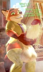 3d 3d_(artwork) anthro being_watched big_penis bottomless bunny cop disney exhibitionism female fox furry green_eyes holding_penis judy_hopps lewdwithlogan male male_only masturbation musk musk_clouds musky musky_cock nick_wilde penile_masturbation penis penis_focus police police_officer police_uniform public public_masturbation public_nudity rabbit seductive sfm shirt shocked smile smiling smiling_at_viewer socks source_filmmaker stockings sweat sweating sweaty sweaty_balls sweaty_body sweaty_genitalia teeth teeth_showing topwear topwear_only watching zootopia