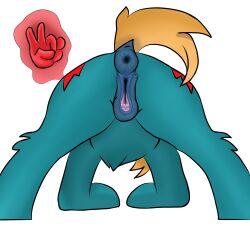 2023 absurd_res animal_genitalia animal_pussy anus ass azure_blitz calathezoroark clitoris cutie_mark digital_drawing_(artwork) digital_media_(artwork) equid equine equine_anus equine_genitalia equine_pussy fan_character female feral friendship_is_magic fur genitals hair hasbro hi_res horn horse mammal my_little_pony nude pony presenting pussy rear_view simple_background solo solo_focus spreading tail unicorn