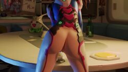 1girls 3d animated ass ass_focus bodysuit breasts butt d.va dat_ass female jhall korean_female light-skinned_female looking_at_viewer looking_back no_sound nude overwatch solo tagme video