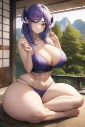 1girls abs ai_generated female goobla heterochromia huge_breasts light-skinned_female light_skin nijisanji nijisanji_en pale-skinned_female pale_skin selen_tatsuki tagme thick_thighs virtual_youtuber wide_hips