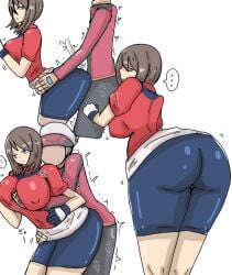 alternate_ass_size alternate_breast_size ass big_ass big_breasts blush breasts brendan_(pokemon) brendan_(pokemon_rs) buttjob chubby clothed_sex covered_buttjob cum cum_on_ass cum_on_body cum_on_clothes cum_on_lower_body cum_on_upper_body dry_humping female female_focus hot_dogging huge_ass kazushige large_ass large_breasts looking_at_viewer looking_back looking_back_at_viewer may_(pokemon) may_(pokemon_rs) no_bandana pokemon pokemon_rse