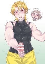 2boys alternate_version_available bar_censor blonde_hair dio_brando erect_penis erection gay jojo's_bizarre_adventure male male_only penis red_eyes stardust_crusaders vanilla_ice yaoi