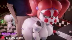 1boy 2girls 2girls1boy 3d 3d_(artwork) animated areola areolae ass ass_hole ass_up baby_(fnafsl) babymoonart barefoot big_breasts blender blender_eevee bloom breasts circus_baby circus_baby_(fnaf) completely_nude completely_nude_female doggy_style female five_nights_at_freddy's five_nights_at_freddy's:_sister_location fnaf full_body furry garbagioni glowing_eyes green_eyes hi_res highres looking_at_viewer loop looping_animation male mp4 multicolored_hair naked naked_female nipples no_sound nude nude_female rckke red_hair robot robot_girl robot_humanoid scottgames scrap_baby scrap_baby_(fnaf) scrap_baby_(rckke) tagme tongue_out vagina video video_game_character video_games white_body white_skin