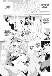 :3 ass big_breasts blush bra cute_fang dark_magician_girl doujinshi english_text female leotard one_breast_out oral panties pantyhose sex smile tagme thighhighs torn_pantyhose tour_guide_from_the_underworld twintails underwear yu-gi-oh!