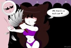 1boy 1girls 2023 anon brush commentary cum cum_in_mouth cum_on_face english_text eyes_visible_through_hair feathers grabbing_balls jaiden jaiden_animations mirge666 mob_face nude_male sunglasses youtube youtuber