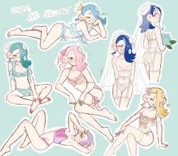 blushing coloured cute lingerie lingerie_only mangofizzzz nintendo shiver_(splatoon) splatoon