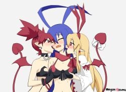 disgaea disgaea_1 disgaea_d2 etna flonne flonne_(fallen_angel) groping groping_breasts laharl laharl-chan licking magon18sama nippon_ichi_software threesome yuri