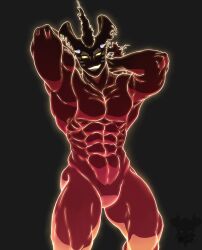 bara featureless_crotch guilty_gear hands_behind_head male male_only muscles muscular nude perverteddaemon sol_badguy sol_badguy_(dragon_install) solo solo_male