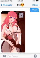 1boy 1girls 3d dark-skinned_male drown_(ntrdxxxn) go-toubun_no_hanayome heart-shaped_pupils interracial iphone koikatsu large_breasts large_penis nakano_itsuki netorare penis selfie symbol-shaped_pupils text_messaging