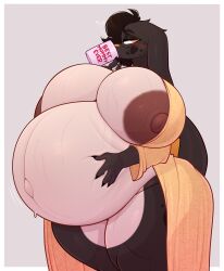 anthro big_breasts breasts coffilatte_(artist) furry gigantic_breasts huge_breasts hyper_breasts hyper_pregnancy juska_(justkindofhere) pregnant rabbit ready_to_pop thick_thighs wide_hips