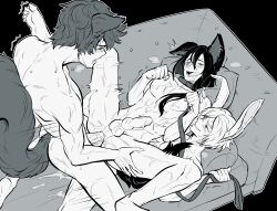 character_request final_fantasy final_fantasy_xiv fucked_silly jiro_kurama scar threesome wolf_boy yaoi