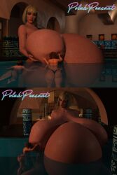 3d belly big_belly big_breasts breastfeeding breasts ela_(rainbow_six) female giantess gigantic_breasts huge_belly huge_breasts hyper_pregnancy massive_belly mini_giantess nipple_suck nude polakpeasant pool pregnant rainbow_six rainbow_six_siege sucking_nipples