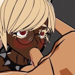 1:1 1futa 1girls 3d animated balls black_lipstick blowjob blush cat_ears collar colonalcbplayer dark-skinned_female dark_skin fellatio futa_on_female futa_with_female futanari glasses mary_(colonalcbplayer) nicky_(colonalcbplayer) penis red_eyes shorter_than_10_seconds sound sound_edit spiked_collar sucking sucking_penis tagme tan-skinned_futanari tan_skin video