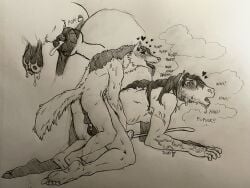 absurd_res animal_genitalia animal_penis anthro anus ass backsack balls bison blush bodily_fluids bovid bovine buck_(makoyino) canid canine canis cum cum_inside cum_while_penetrated ejaculation english_text equid equine equine_anus equine_genitalia equine_penis facial_hair genital_fluids genitals gynomorph gynomorph/male hair heart_symbol hi_res horn horse hybrid intersex intersex/male jane_(makoyino) knot knotted_penis makoyino male mammal mane mane_hair musk musk_clouds penetration penis profanity puffy_anus sweat tail tears text wolf
