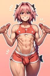 1femboy ai_generated astolfo_(fate) big_penis big_thighs blush fate/grand_order fate_(series) femboy girly huge_cock huge_thighs hyper_bulge large_penis large_thighs male male_only multiple_boys multiple_males multiple_penises navel penis surrounded_by_penises thick_thighs thighs trap voluptuous xwaifuai