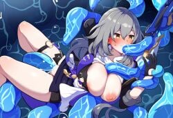 ai_generated breasts honkai:_star_rail nipples penetration reza3344 ripped_clothing stelle_(honkai:_star_rail) tentacle